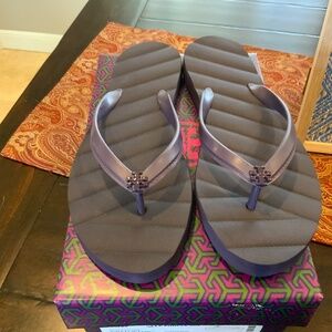 Tory Burch Kira Flip Flops in Deep purple  BNIB, mSRP$88 Summer must have